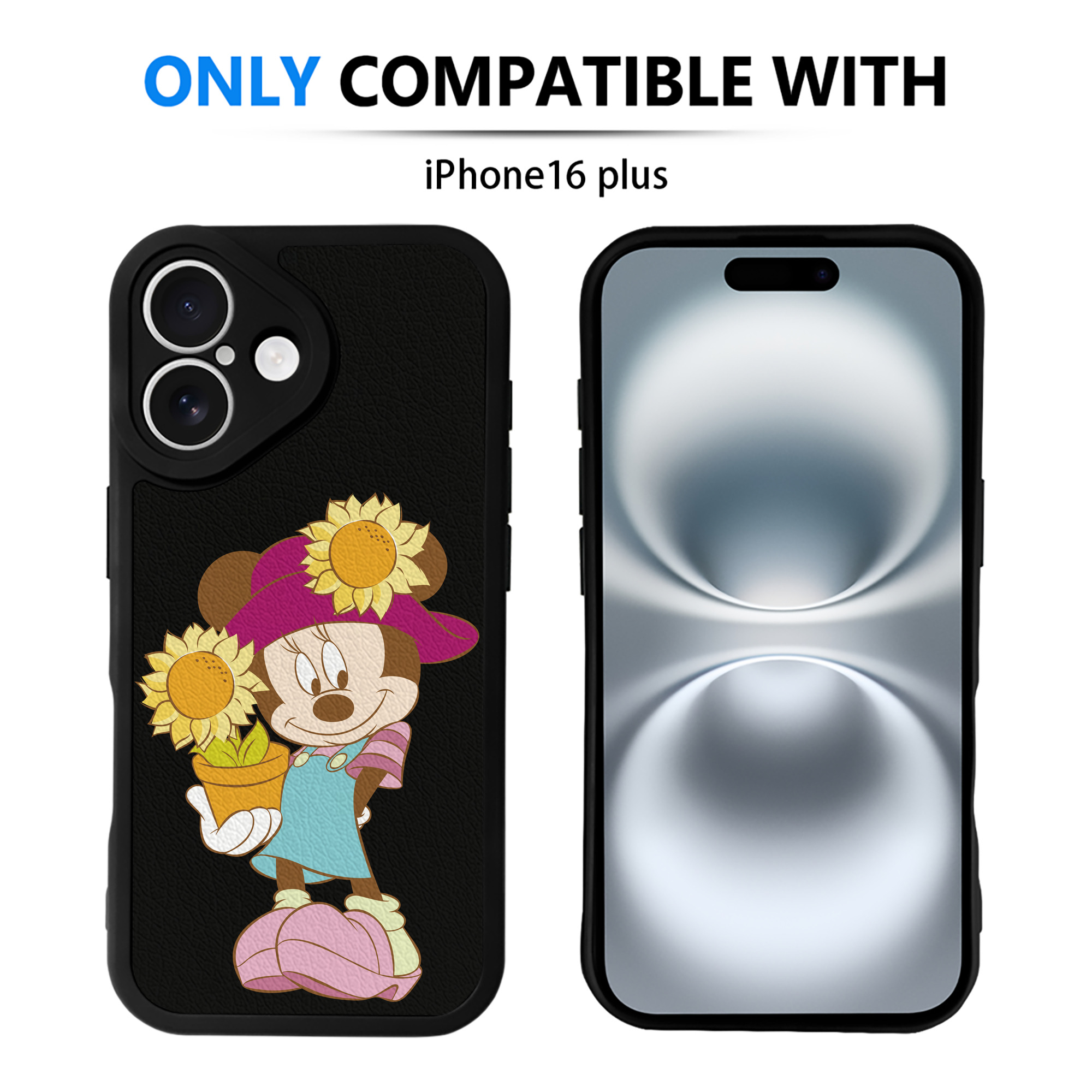 （画像用） ミッキーマウス Mickey Mouse 【iPhone 16シリーズ対応】シリコンスマホケース（レザー調） 材質：シリコン